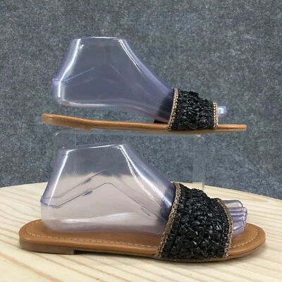 Nine West Sandals Womens 8.5 M Beline Casual Slip On Slide Flats Black Brown - Image 1 of 4