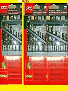 😊3er PACK SKIL 21-teiliges Set Schnellarbeitsstahl Spiralbohrer Set 63 BITS😊 - Bild 1 von 2