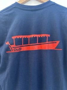 NOS T-shirt DUFFY ELECTRIC BOATS Company Arkansas USA Navy Blue M Medium - Picture 1 of 13