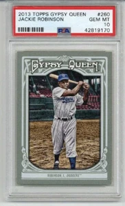 2013 TOPPS GYPSY QUEEN #260 JACKIE ROBINSON BASEBALL CARD DODGERS PSA 10 LOW POP - Picture 1 of 2
