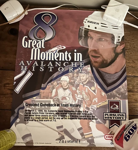 COLORADO AVALANCHE Game Promo Poster Peter Forsberg 8 Great Moments Avs History Cover