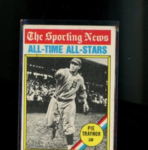 1976 Topps Baseball Card #343 Sporting News All-Time All Stars Pie Traynor - Picture 1 of 2