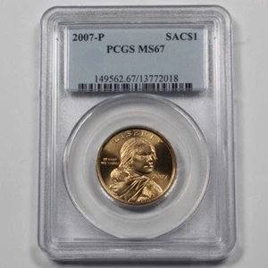 2007 P Sacagawea Native American Dollar PCGS MINT STATE 67 $1 US Coin - Picture 1 of 2