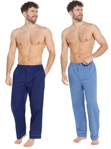 Mens Pyjamas Pants Bottoms POLYCOTTON traditional WITH POCKETS NEW - Picture 1 of 12