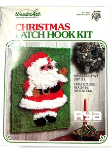 WonderArt VTG Christmas Santa Kit 4895 18x24 Latch hook Wall Hanging NEW - Picture 1 of 12