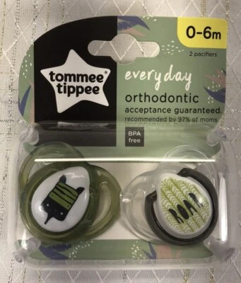 Chupeta ortodôntica infantil Tommee Tippee bebê binky zebra rugido 0-6 meses meninos - Imagem 1 de 4