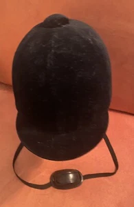 SOMERSET HORSE RIDING ๐ HUNT HELMET Velvet 7 /57 With Chinstrap - Picture 1 of 8