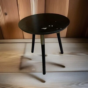 Lovely Original Small Vintage Retro Round Coffee Table-Brass Covered Leg Tops - Picture 1 of 11