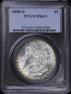 1898-O $1 Morgan Silver Dollar PCGS MS 63+ | Uncirculated UNC - Picture 1 of 4