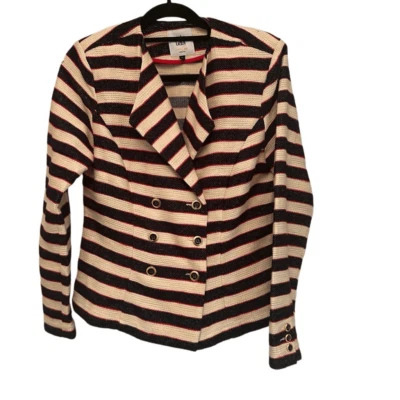 Cabi奶油色海军蓝条纹西装夹克 — 第 1/4 张图片