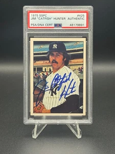 1975 SSPC #425 Catfish Hunter ⚾️ HOF AUTO Signed 🔥PSA Pop 1 - None Higher!🔥 - Picture 1 of 4