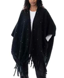 I.N.C. International Concepts Women's Embellished Topper Wrap, Black, O/S - Picture 1 of 2
