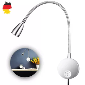 LED Leselampe Wandleuchte Wandlampe Bettleuchte Schwanenhals Warmweiß + Schalter - Bild 1 von 15