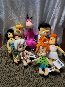 Flintstones Family Bean Bags Fred Barney Wilma Pebbles Bam Bam Betty dino New - Picture 1 of 7
