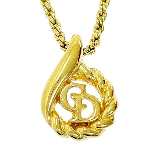 Collana donna Christian Dior placcata oro logo CD goccia 291833 collana