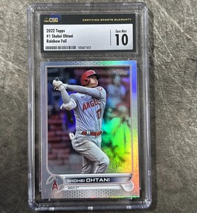 2022 Topps Shohei Ohtani Rainbow Foil CSG 10 GEM MINT #1 baseball superhero