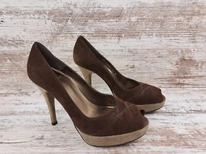 Stuart Weitzman braune hellbraune Wildleder-Plateausätze zehenfrei Damengröße 6,5 M - Bild 1 von 9