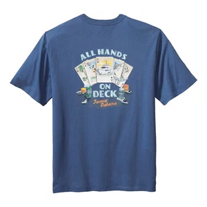 Tommy Bahama Mens All Hands On Deck Graphic Cotton Crew T-Shirt (Medium, Blue ) - Picture 1 of 2
