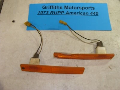 1973 RUPP American 440 40hp orange side reflectors front running light sockets - Image 1 of 4