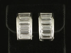 Preciosos pendientes diamante baguette aprox. 2,70ct 750/- oro blanco - Imagen 1 de 6