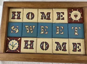 Home Sweet Home Wall Hanging Sign/Plaque Country Theme, Tiles 9x6 - Picture 1 of 5