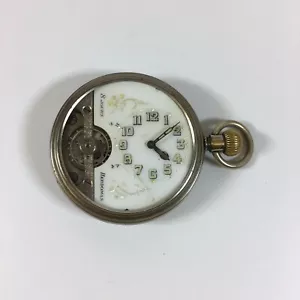 Antique 8 Day Hebdomas Silver Plated Pocket Watch Not Working - Picture 1 of 6