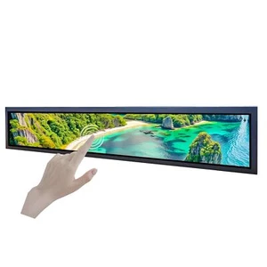 24" Stretched Bar 1920x360 IPS LCD Touch Monitor,Android 11,USB Auto Loop,Play - Afbeelding 1 van 10