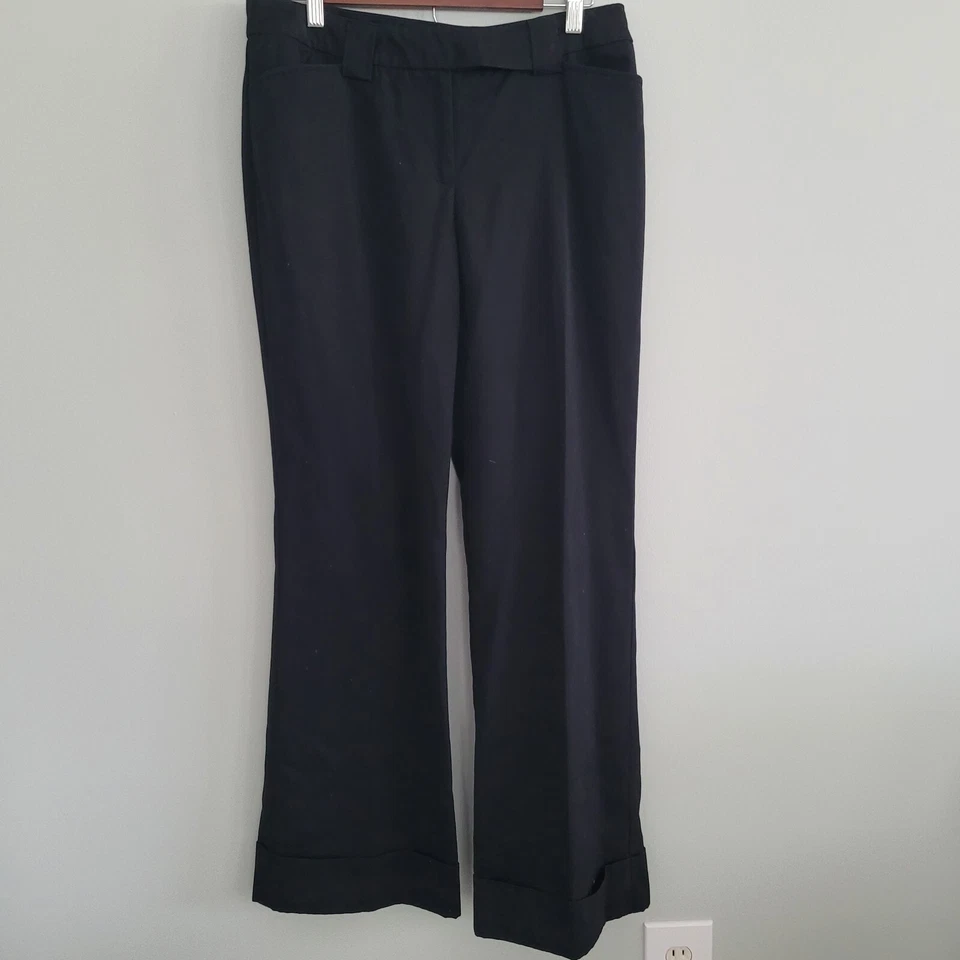 Chadwicks Black Dress Pants Womens Size 8 Cuffed Flared Leg - Image 1 of 4