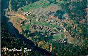 Portland OR Zoo OMSI Aerial Birds Eye View Oregon postcard IQ5 - Picture 1 of 2