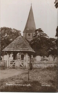 S&W SERIES RP POSTCARD SHERE CHURCH AND LYCHGATE + GENTLEMAN C1908 SURREY - Picture 1 of 2