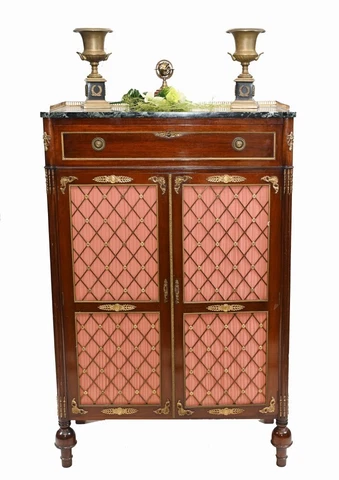 French Empire Cocktail Cabinet Mahogany Chest 1890 Cover
