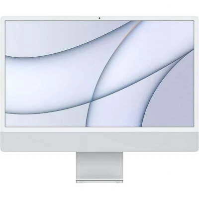 2021 Apple iMac 24" M1 Chip 3.2GHz 16GB RAM 512GB SSD 8-Core GPU A2438 Silver - Image 1 of 2