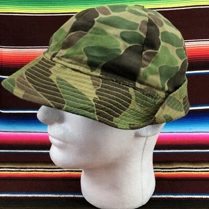 Vtg Jones Cap Mens Duck Camo Bucket Hat Sz M Bird Hunting Brimmed Ear Flap Lined - Picture 1 of 9