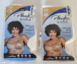 PLAYTEX Lot of 2 New 18 Hour White Bras Size 36C No Underwire Ultimate Lift - Picture 1 of 5