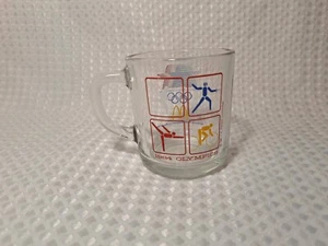 Vintage 1984 McDonald's Olympic Games XXIII Los Angeles Glass Mug Cup - Picture 1 of 9