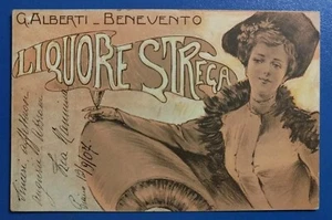 1907 Hexenlikör - Firma G. Alberti Benevento - wunderschöne Frau mit Schläferin - Bild 1 von 2