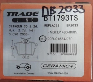 Bremtec Trade Line Brake Pad (BT1793TS) DB2033 - Picture 1 of 3