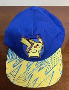 Pokemon Pikachu Baseball Hat Cap Adjustable Snapback Youth One Size Blue Yellow - Picture 1 of 5