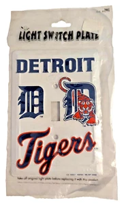 MLB Detroit Tigers Baseball Metal Single Light Switch Plate Cover (NEW) - Picture 1 of 4