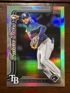 2025 Topps Series 2 #477 Junior Caminero Rainbow Foilboard SP Tampa Bay Rays - Picture 1 of 7