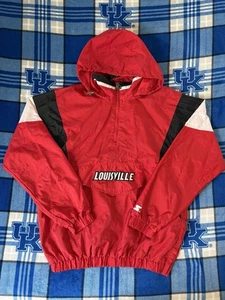 Chaqueta de iniciación vintage de los 90 Louisville Cardinals suéter rojo grande con cremallera cuarto - Imagen 1 de 8