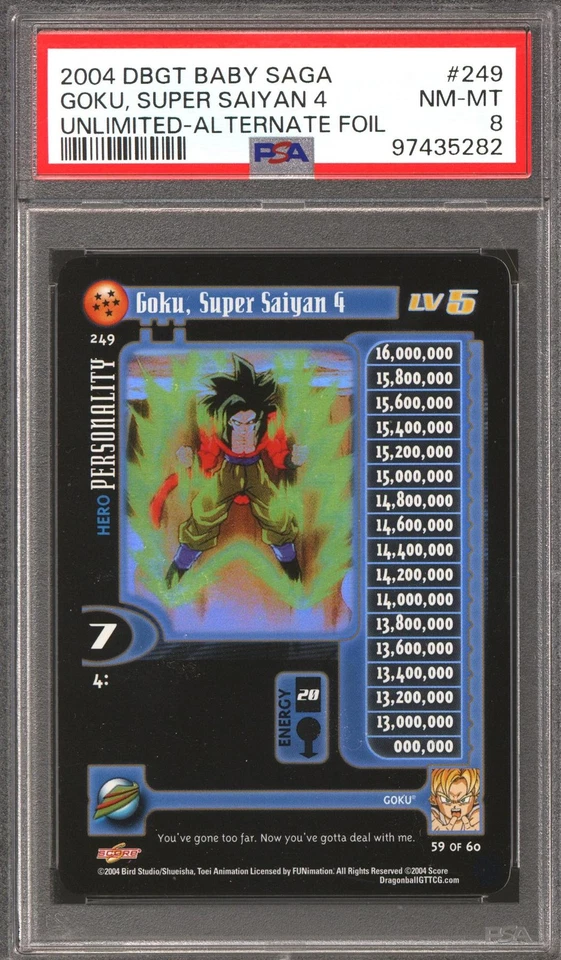Score Dragon Ball Z GT Baby Saga Goku, Super Saiyan 4 PSA 8 - Image 1 of 1