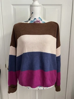 Suéter tejido multicolor a rayas French Connection para mujer talla mediana Foto 1 de 4