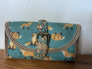 Vintage Girl's Mudd Angie zip Around Bright Tribal Fox Purse Bag Card Wallet - Picture 1 of 13