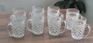 8 Vintage Anchor Hocking Wexford Beer Mugs Handled 5.25" ๐บ - Picture 1 of 14