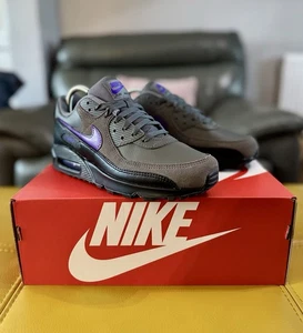 🔥Nuevo Nike Air Max 90 Retro Entrenadores Hierro Gris Uva Salvaje Negro Reino Unido 8🔥 - Imagen 1 de 8