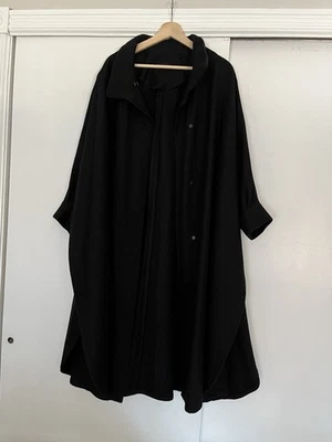 Винтажный тяжелый черный шерсти Dani Colby доломан рукав качели плащ пальто женщин карманы - Изображение 1 из 4