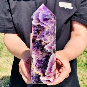3.78LB Natural Dream Amethyst Quartz Crystal Obelisk Wand Point Healing Stone - Picture 1 of 11