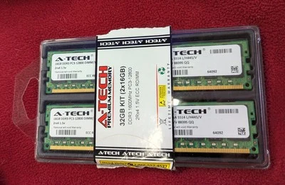 32GB Kit (16GB x 2) DDR3 1600 MHz PC3-12800 2Rx4 1.5V ECC RDIMM Memory - Image 1 of 2