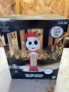Jack Skellington Inflatable Christmas Airblown Nbc Nightmare - 5.5 Ft Tall - Picture 1 of 2